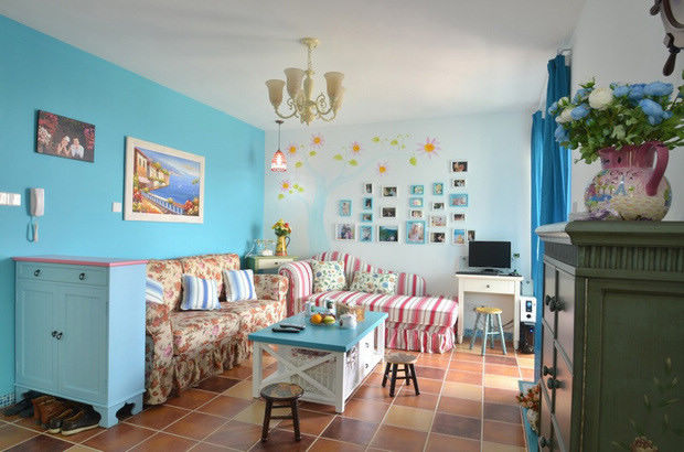 田園地中?；齑罨榉?尤愛藍(lán)色小清新風(fēng)格裝修